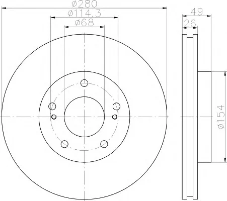 8DD 355 115-641 BEHR/HELLA/PAGID Тормозной диск (фото 1)