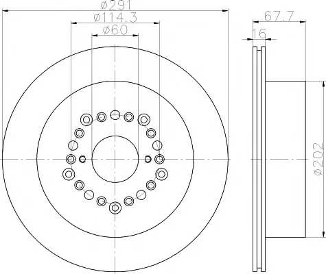 8DD 355 115-681 BEHR/HELLA/PAGID Тормозной диск (фото 1)