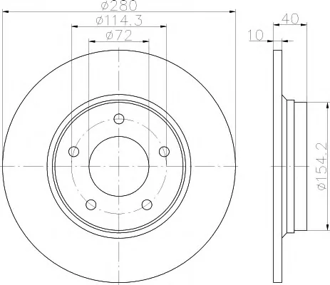 8DD 355 115-831 BEHR/HELLA/PAGID Тормозной диск (фото 1)