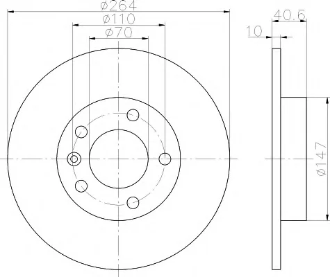 8DD 355 116-021 BEHR/HELLA/PAGID Тормозной диск (фото 1)