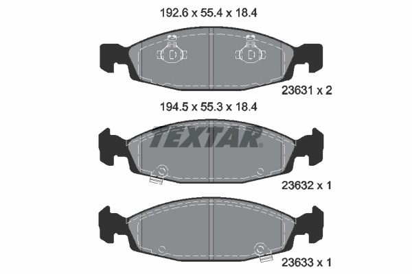 2363101 TEXTAR Комплект тормозных колодок, дисковый тормоз (фото 2)