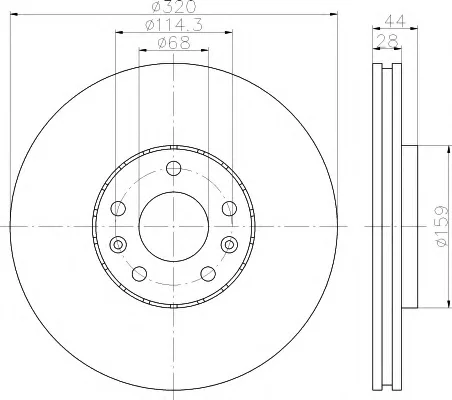 8DD 355 116-141 BEHR/HELLA/PAGID Тормозной диск (фото 1)