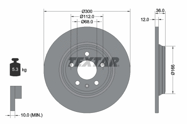 92282805 TEXTAR Тормозной диск (фото 1)