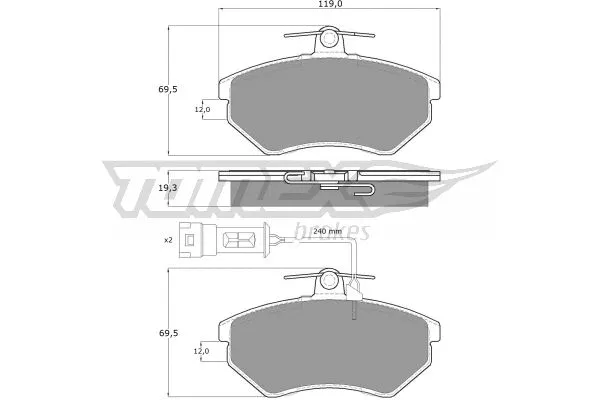 TX 10-111 TOMEX Brakes Комплект тормозных колодок, дисковый тормоз (фото 2)