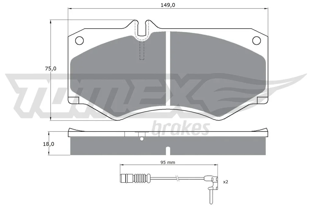 TX 10-201 TOMEX Brakes Комплект тормозных колодок, дисковый тормоз (фото 1)