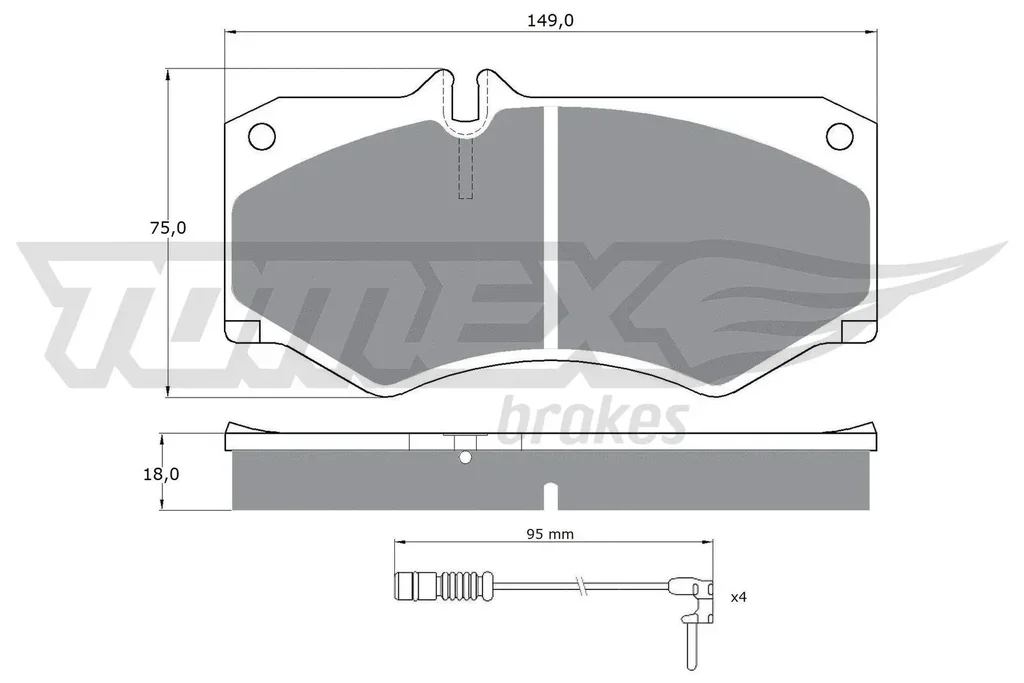 TX 10-202 TOMEX Brakes Комплект тормозных колодок, дисковый тормоз (фото 1)