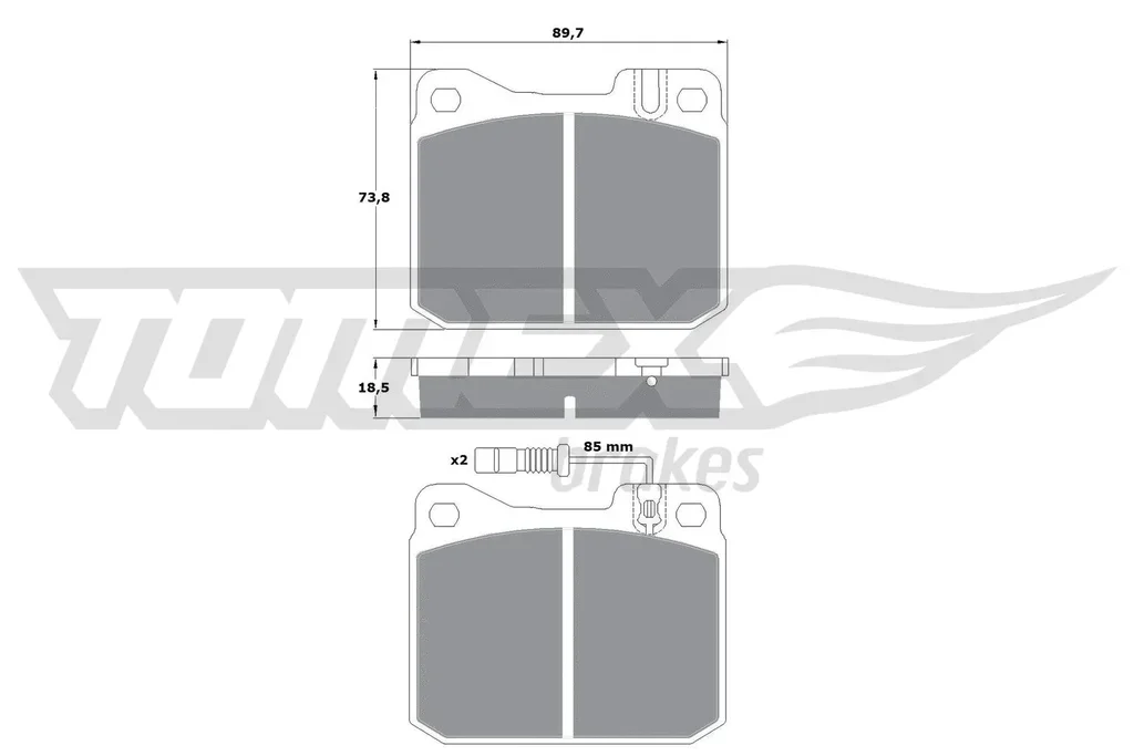 TX 10-225 TOMEX Brakes Комплект тормозных колодок, дисковый тормоз (фото 1)