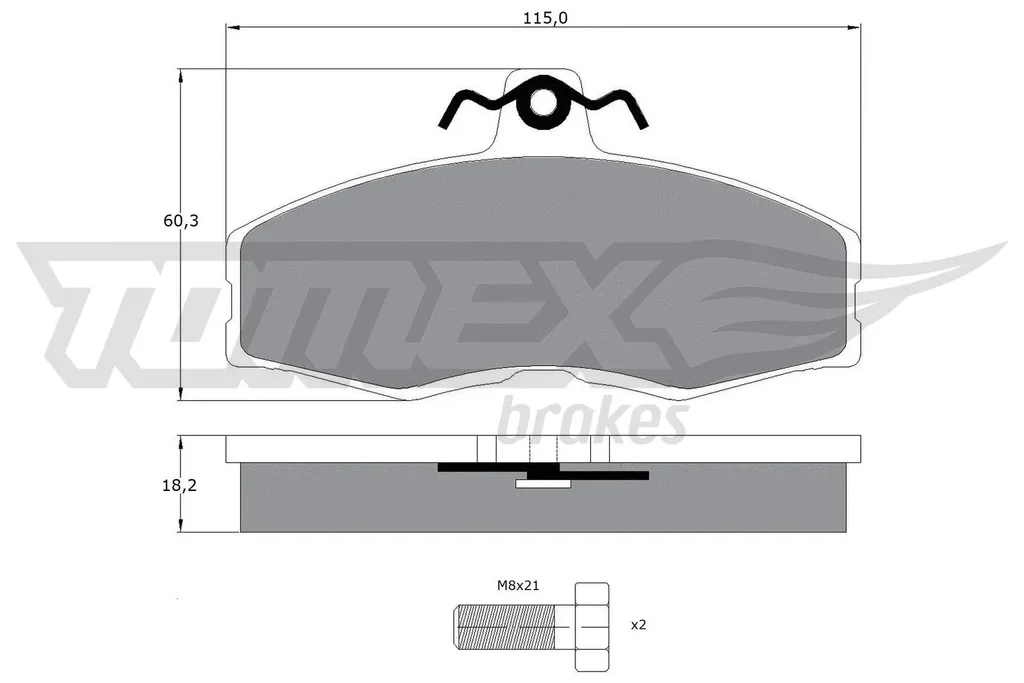 TX 10-27 TOMEX Brakes Комплект тормозных колодок, дисковый тормоз (фото 1)