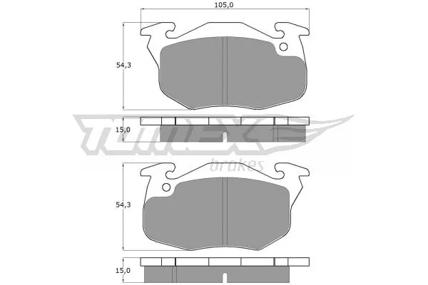 TX 10-35 TOMEX Brakes Комплект тормозных колодок, дисковый тормоз (фото 2)