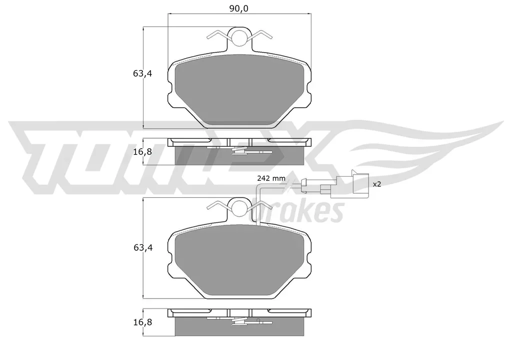 TX 10-392 TOMEX Brakes Комплект тормозных колодок, дисковый тормоз (фото 1)