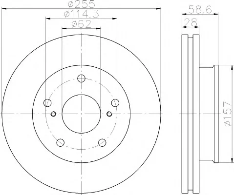 8DD 355 117-001 BEHR/HELLA/PAGID Тормозной диск (фото 1)