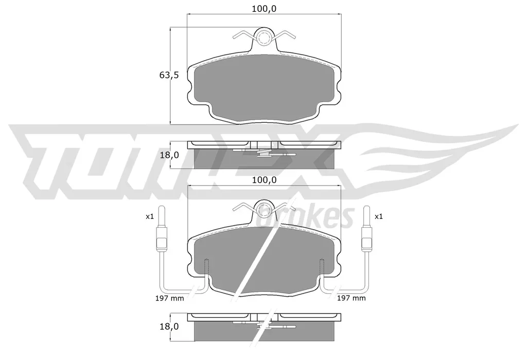 TX 10-48 TOMEX Brakes Комплект тормозных колодок, дисковый тормоз (фото 1)