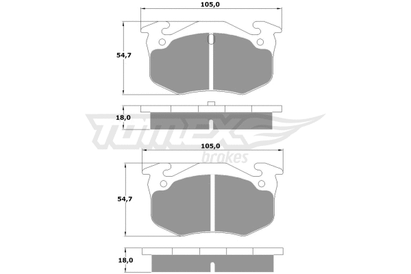 TX 10-50 TOMEX Brakes Комплект тормозных колодок, дисковый тормоз (фото 2)