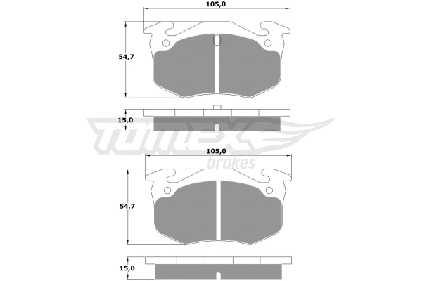 TX 10-501 TOMEX Brakes Комплект тормозных колодок, дисковый тормоз (фото 2)
