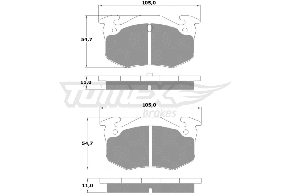 TX 10-502 TOMEX Brakes Комплект тормозных колодок, дисковый тормоз (фото 2)