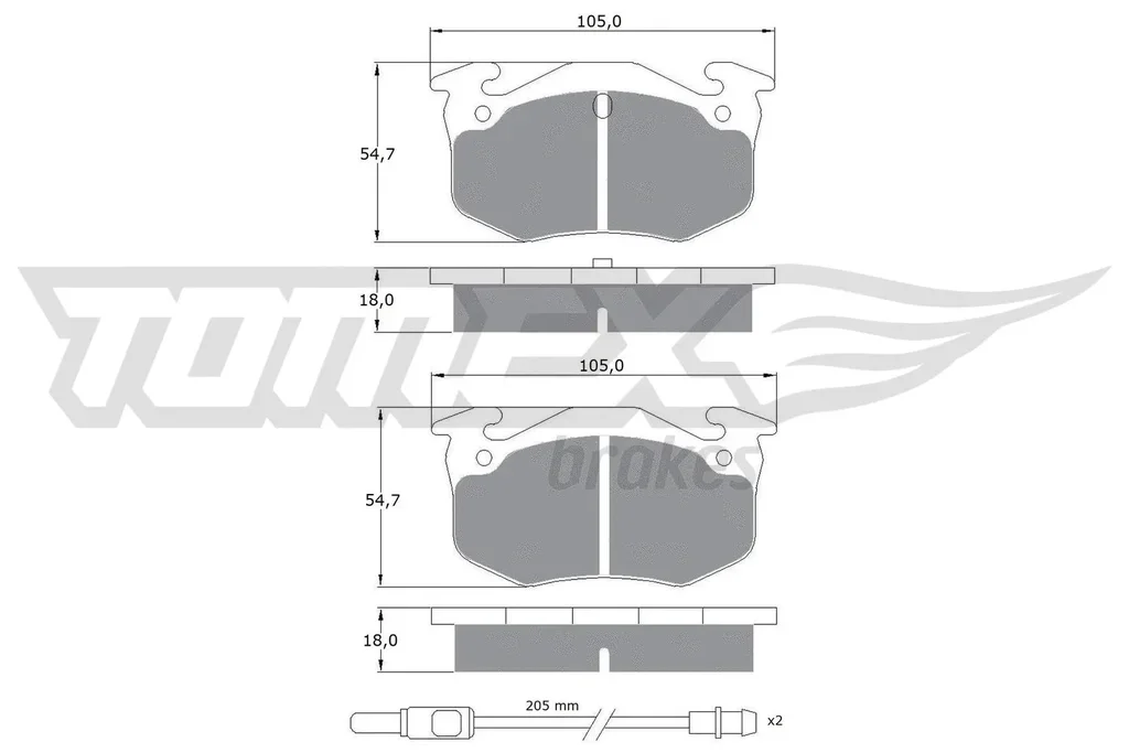 TX 10-51 TOMEX Brakes Комплект тормозных колодок, дисковый тормоз (фото 1)