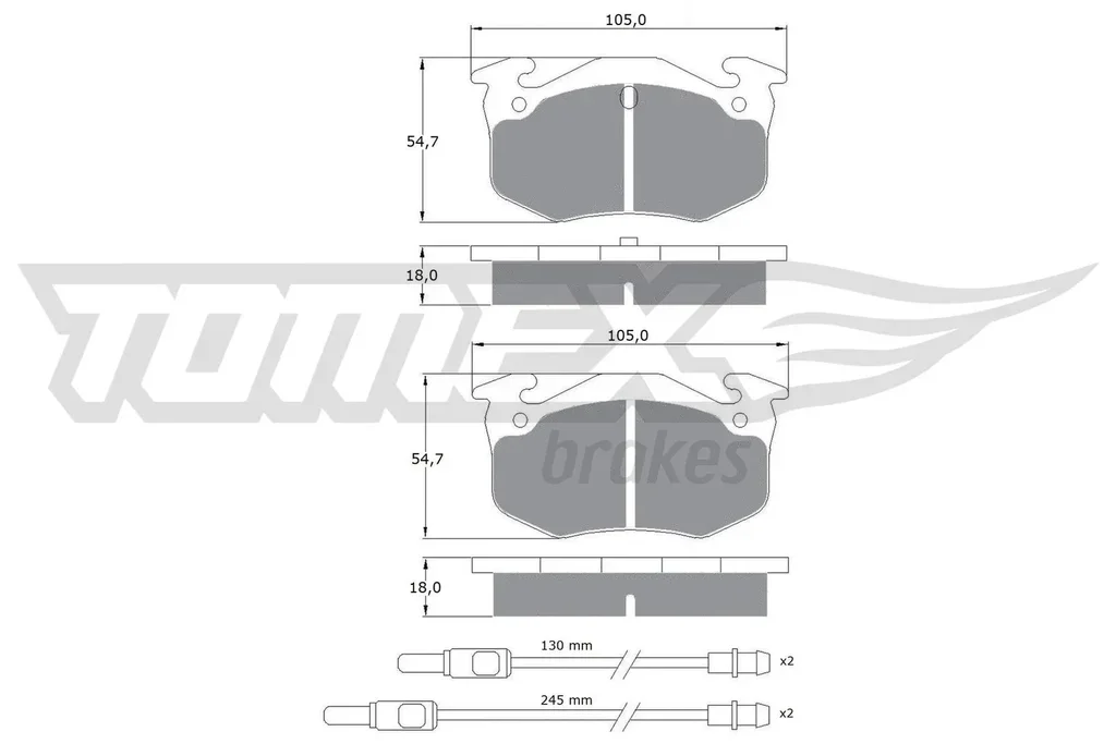 TX 10-511 TOMEX Brakes Комплект тормозных колодок, дисковый тормоз (фото 1)