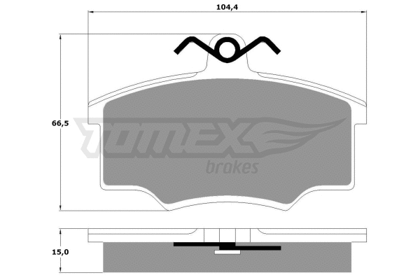 TX 10-58 TOMEX Brakes Комплект тормозных колодок, дисковый тормоз (фото 2)