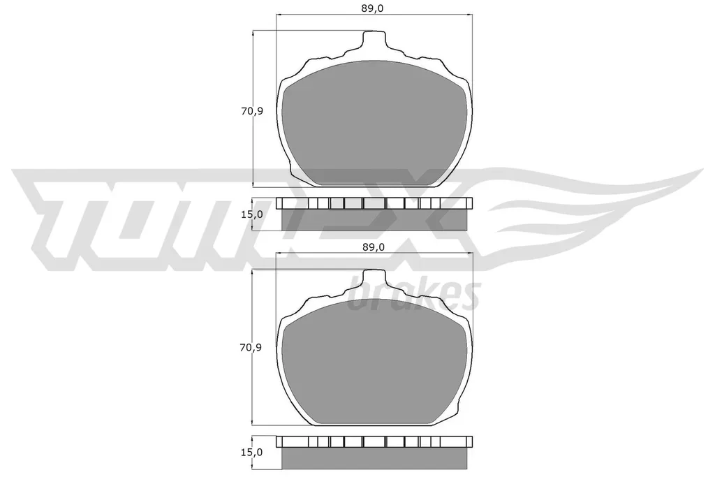 TX 10-60 TOMEX Brakes Комплект тормозных колодок, дисковый тормоз (фото 1)