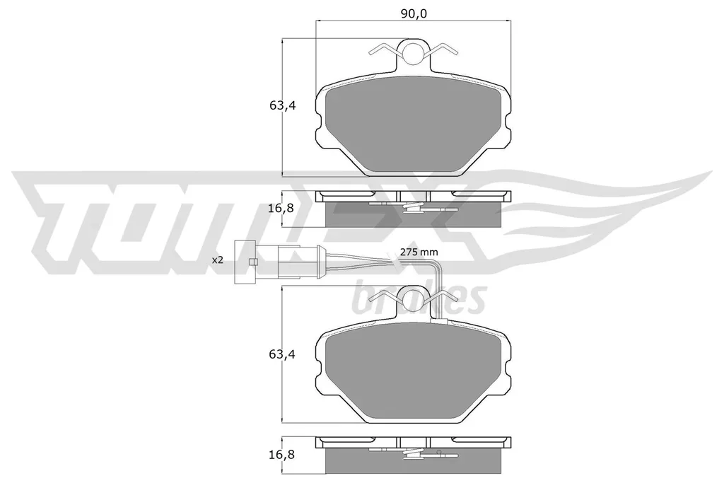 TX 10-61 TOMEX Brakes Комплект тормозных колодок, дисковый тормоз (фото 1)