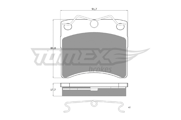 TX 10-64 TOMEX Brakes Комплект тормозных колодок, дисковый тормоз (фото 1)