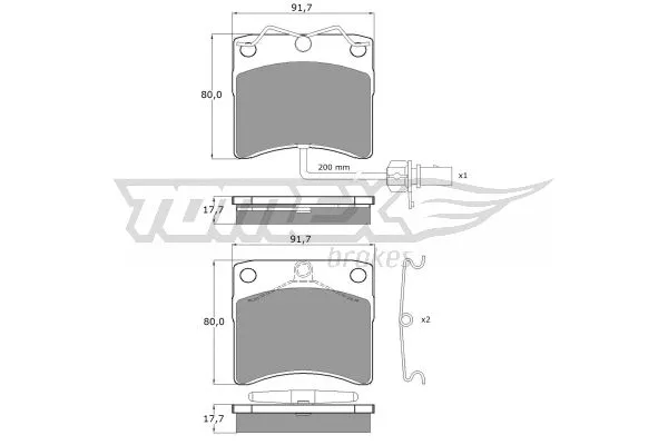 TX 10-641 TOMEX Brakes Комплект тормозных колодок, дисковый тормоз (фото 1)