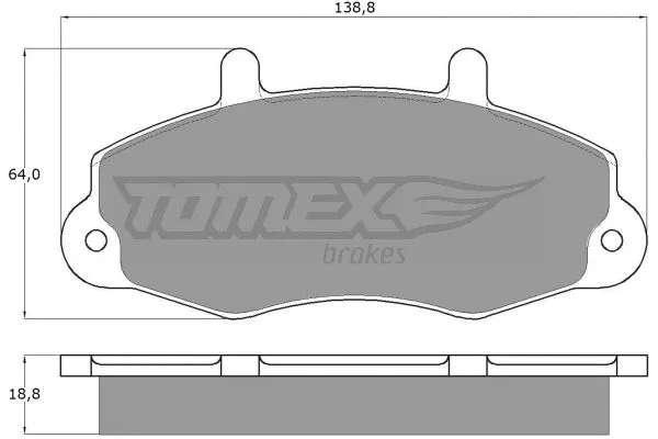 TX 10-66 TOMEX Brakes Комплект тормозных колодок, дисковый тормоз (фото 2)