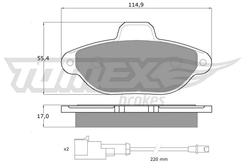 TX 10-72 TOMEX Brakes Комплект тормозных колодок, дисковый тормоз (фото 1)