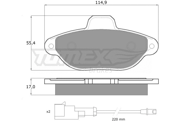 TX 10-72 TOMEX Brakes Комплект тормозных колодок, дисковый тормоз (фото 2)