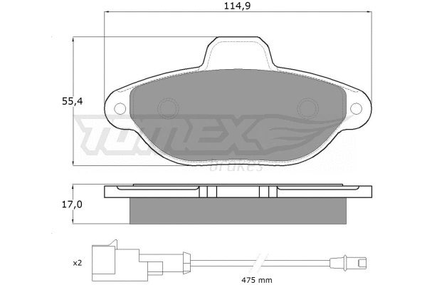 TX 10-721 TOMEX Brakes Комплект тормозных колодок, дисковый тормоз (фото 2)