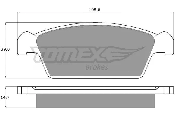 TX 10-75 TOMEX Brakes Комплект тормозных колодок, дисковый тормоз (фото 2)