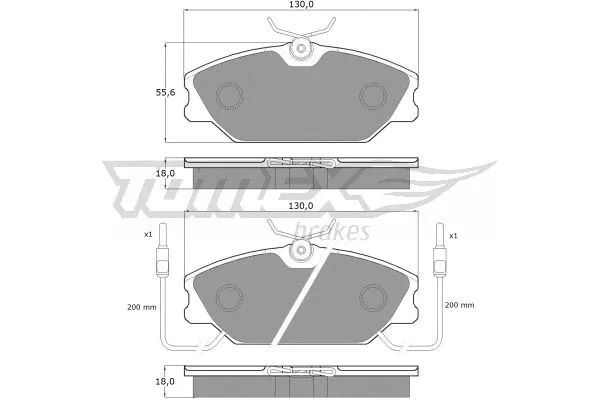 TX 10-77 TOMEX Brakes Комплект тормозных колодок, дисковый тормоз (фото 2)