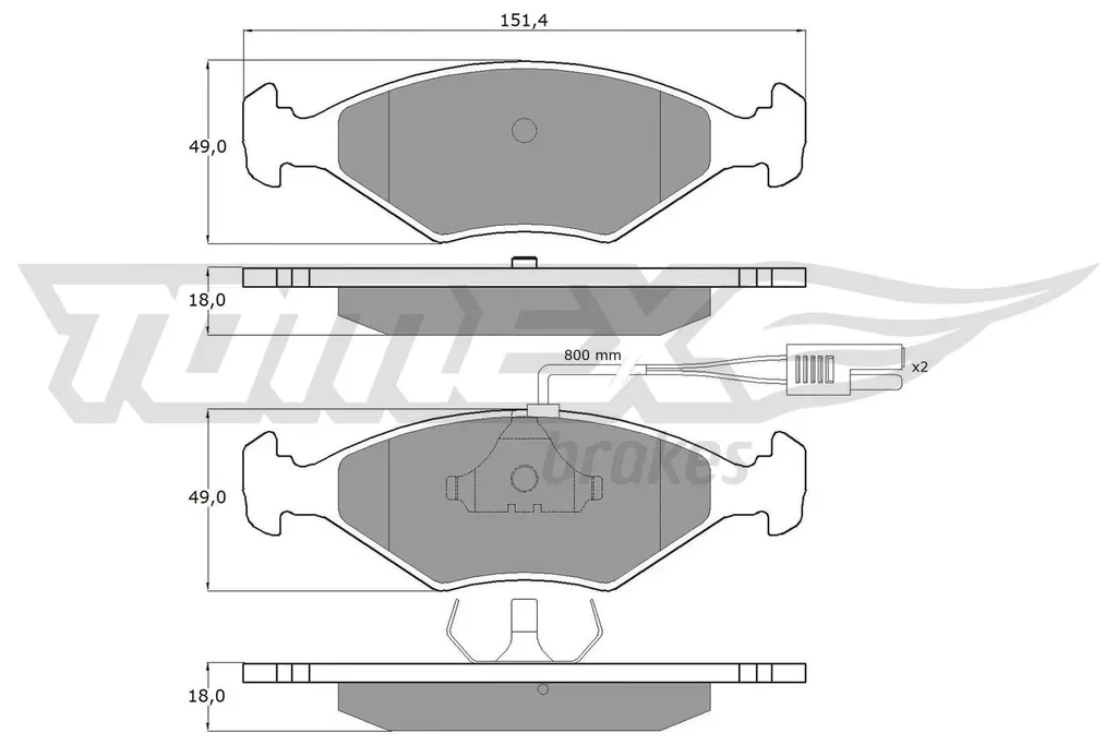 TX 10-792 TOMEX Brakes Комплект тормозных колодок, дисковый тормоз (фото 1)