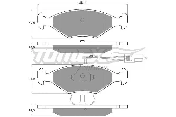 TX 10-792 TOMEX Brakes Комплект тормозных колодок, дисковый тормоз (фото 2)