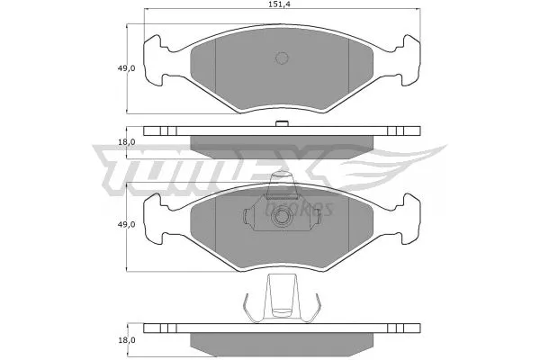 TX 10-793 TOMEX Brakes Комплект тормозных колодок, дисковый тормоз (фото 2)