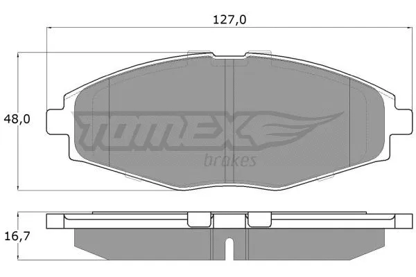 TX 10-80 TOMEX Brakes Комплект тормозных колодок, дисковый тормоз (фото 2)