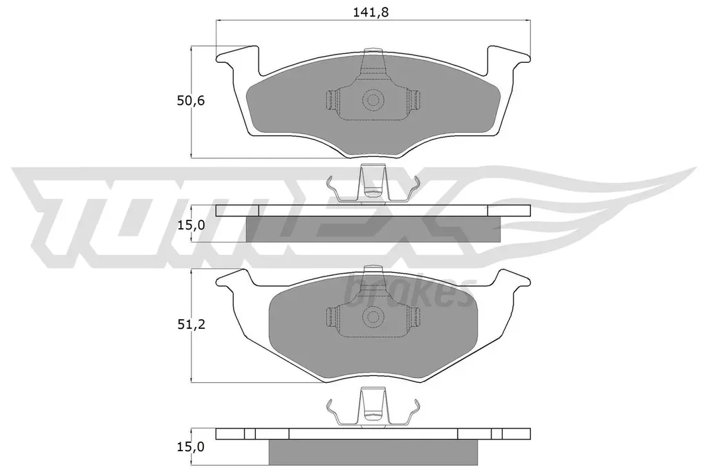 TX 10-851 TOMEX Brakes Комплект тормозных колодок, дисковый тормоз (фото 1)