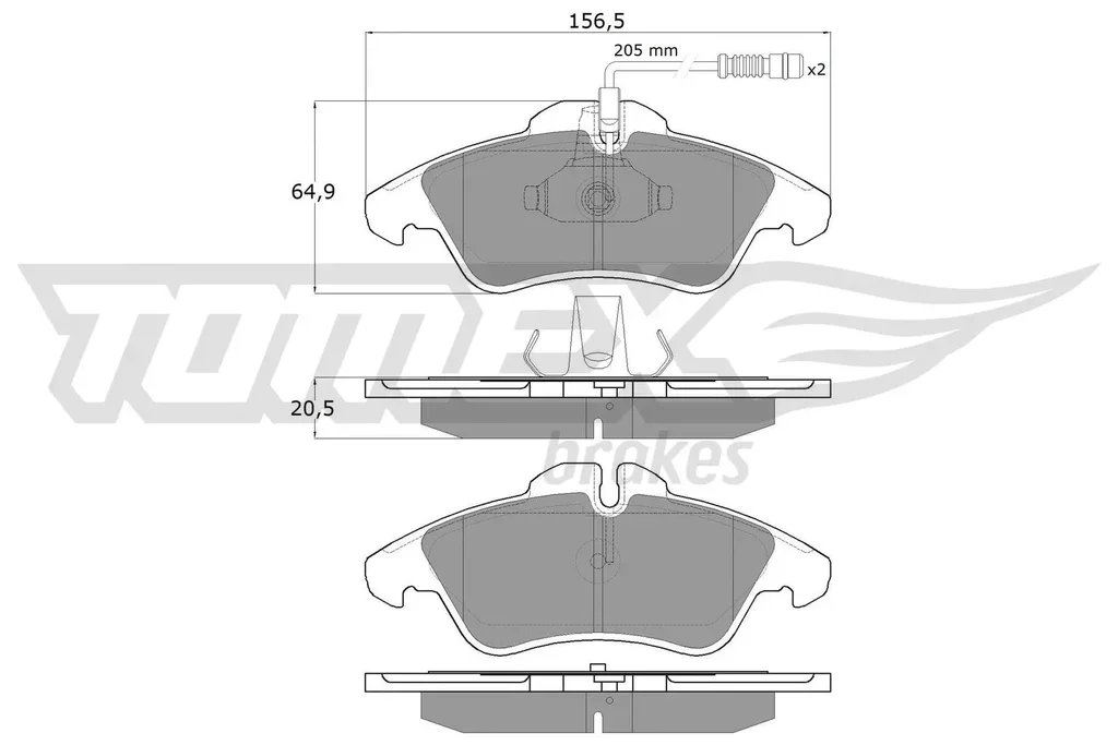 TX 10-931 TOMEX Brakes Комплект тормозных колодок, дисковый тормоз (фото 1)