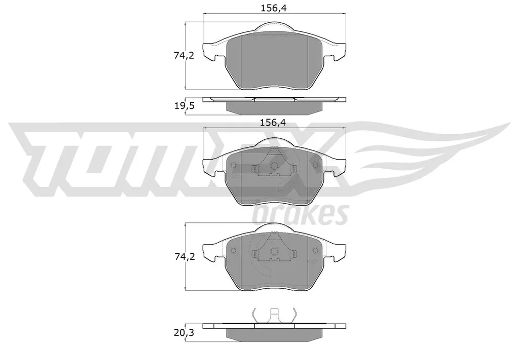 TX 10-94 TOMEX Brakes Комплект тормозных колодок, дисковый тормоз (фото 1)