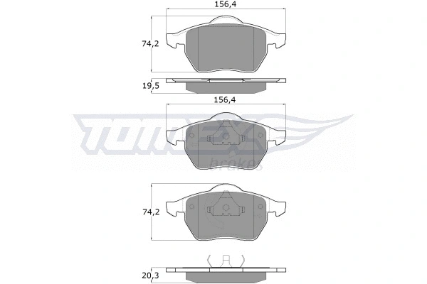 TX 10-94 TOMEX Brakes Комплект тормозных колодок, дисковый тормоз (фото 2)