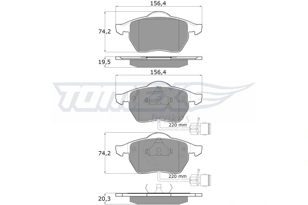 TX 10-941 TOMEX Brakes Комплект тормозных колодок, дисковый тормоз (фото 2)
