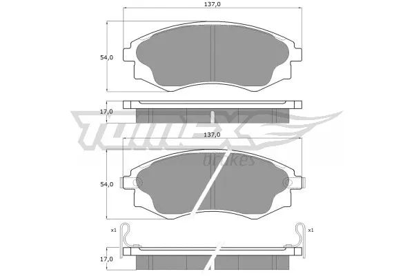 TX 11-07 TOMEX Brakes Комплект тормозных колодок, дисковый тормоз (фото 2)