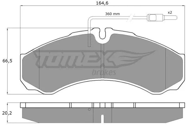 TX 11-111 TOMEX Brakes Комплект тормозных колодок, дисковый тормоз (фото 2)