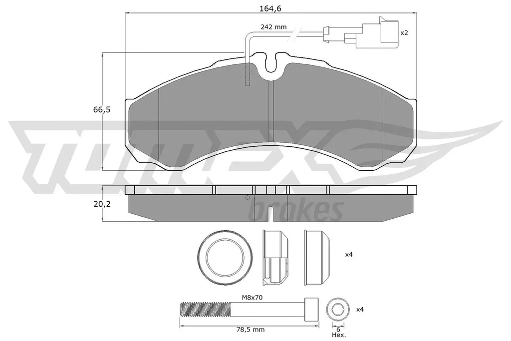 TX 11-112 TOMEX Brakes Комплект тормозных колодок, дисковый тормоз (фото 1)