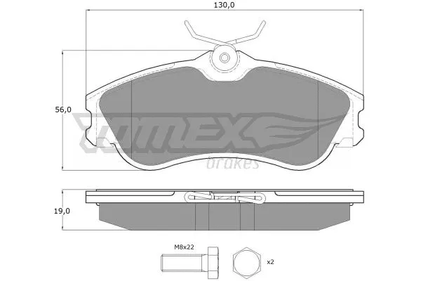 TX 11-121 TOMEX Brakes Комплект тормозных колодок, дисковый тормоз (фото 2)