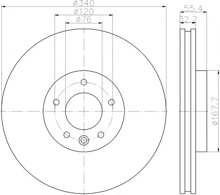 8DD 355 117-251 BEHR/HELLA/PAGID Тормозной диск (фото 1)