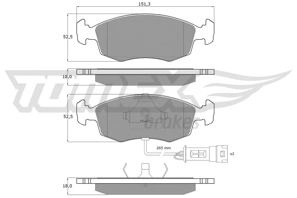 TX 11-33 TOMEX Brakes Комплект тормозных колодок, дисковый тормоз (фото 1)