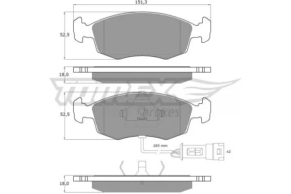 TX 11-33 TOMEX Brakes Комплект тормозных колодок, дисковый тормоз (фото 2)