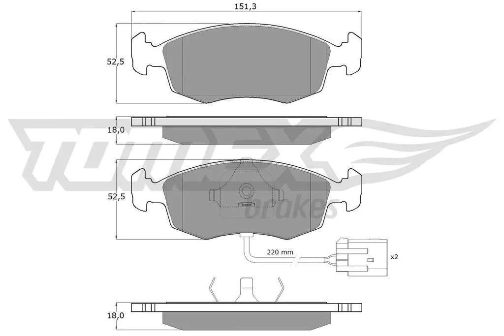 TX 11-34 TOMEX Brakes Комплект тормозных колодок, дисковый тормоз (фото 1)