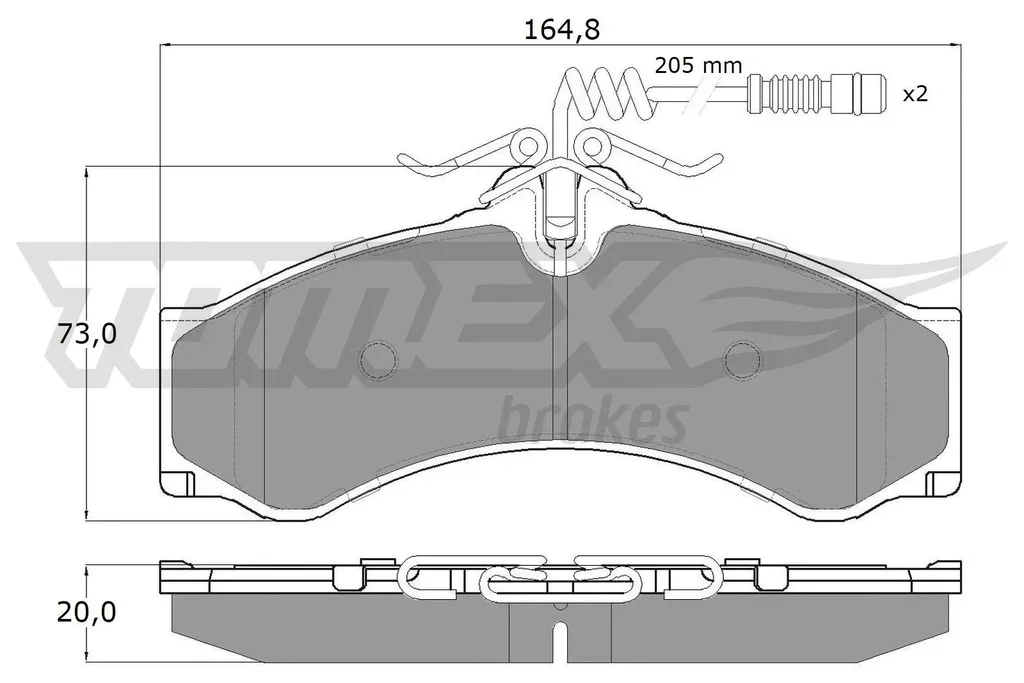 TX 11-481 TOMEX Brakes Комплект тормозных колодок, дисковый тормоз (фото 1)